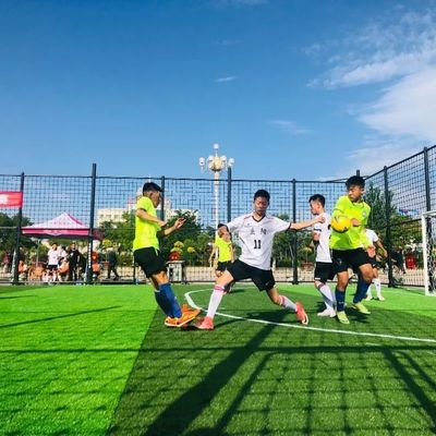 Guter Preis 50mm Chemiefasergewebe, das künstliches Gras für Fußball-Gericht ineinander greift online
