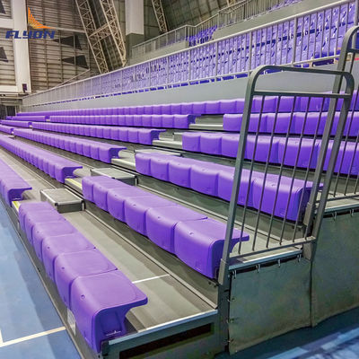 Qualität Individuell angefertigte Aluminium-Rückziehbare Bleacher Sitze mit 5-Jahres-Garantie und Rückziehbare Sicherheitsgurte in gerader oder gebogener Konfiguration Fabrik
