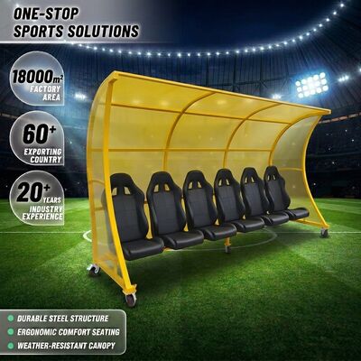 Guter Preis Anpassungsfähige Farbe Fußballmannschaft Dugout mit wetterbeständigem PC-Dach und 3-Jahres-Garantie Portable Bench Shelter online